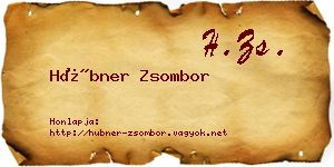 Hübner Zsombor névjegykártya