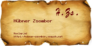 Hübner Zsombor névjegykártya